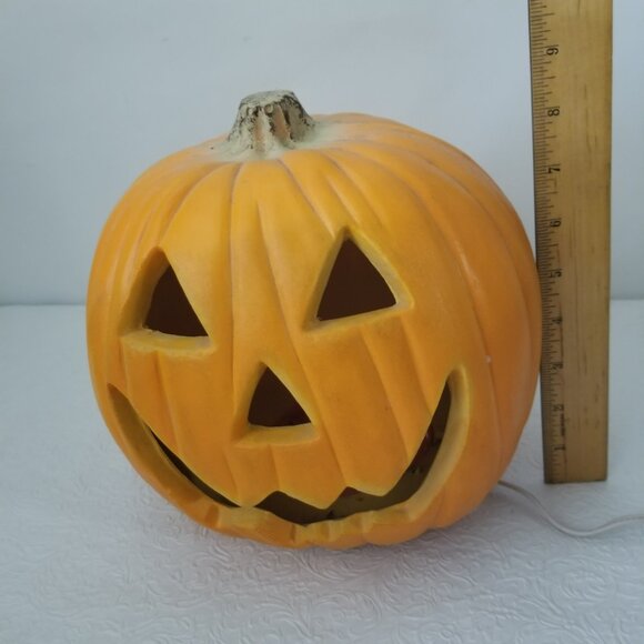 Vintage Gemmy Industries Electric Lighted Smiling Pumpkin Jack-O-Lantern 8.25" - Picture 10 of 11